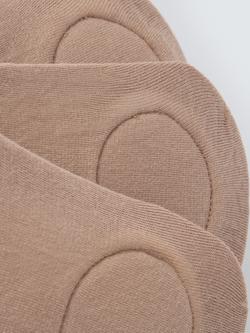 John Lewis Padded Trainer Liner Socks, Pack of 3 - view 2, Almond