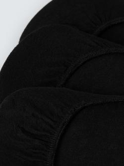 John Lewis Cotton Blend Liner Socks, Pack of 3 - view 2, Black