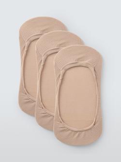 John Lewis Micro Mesh Liner Socks, Almond