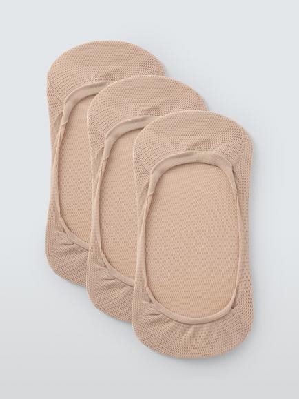 John Lewis Micro Mesh Liner Socks, Almond