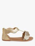 Accessorize Kids' Flower Embellished Sandals, Gold