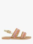 Accessorize Kids' Embellished Sandals, Brown/Multi