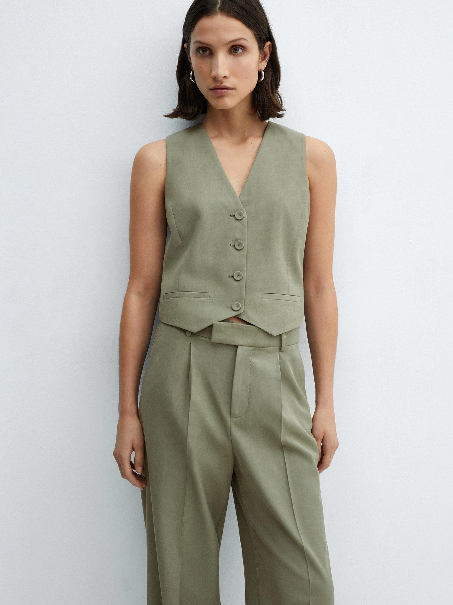 Mango Alicante Suit Waistcoat, Green