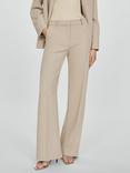 Mango Pompeya Wide Leg Trousers, Beige