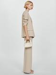 Mango Pompeya Wide Leg Trousers, Beige
