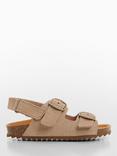 Mango Baby Carol Leather Buckle Sandals, Medium Brown