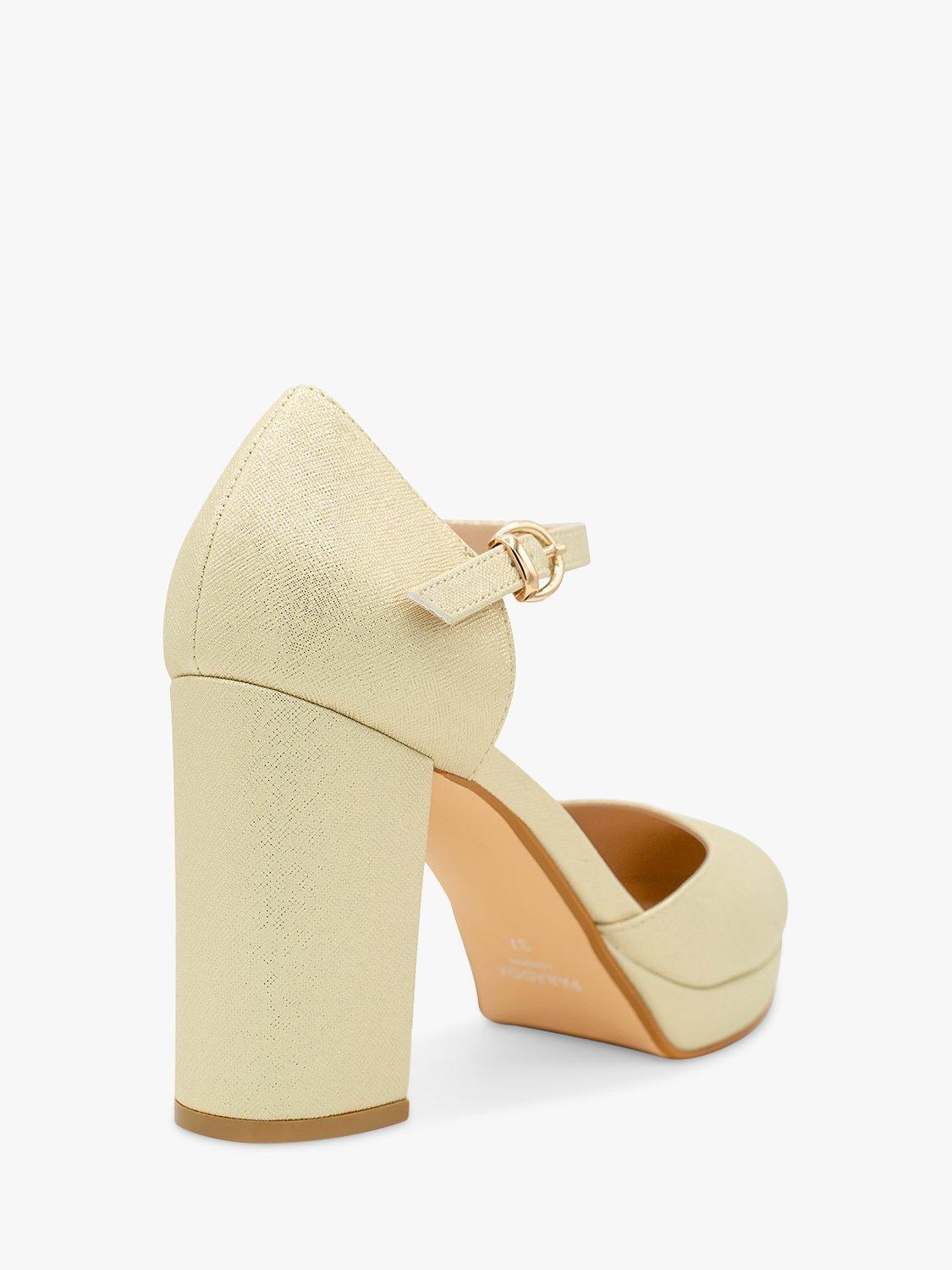 Product image 4 of 5, which shows Paradox London Rory Metallic Platform Open Court Shoes, Champagne, 3