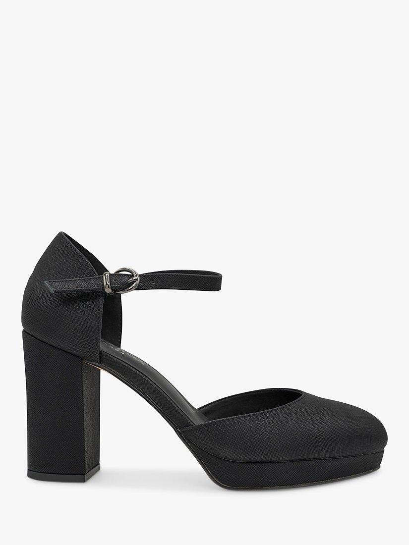 Product image 1 of 5, which shows Paradox London Rory Metallic Platform Open Court Shoes, Black, 3