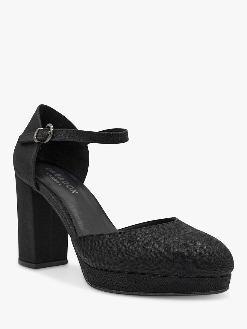 Product image 2 of 5, which shows Paradox London Rory Metallic Platform Open Court Shoes, Black, 3