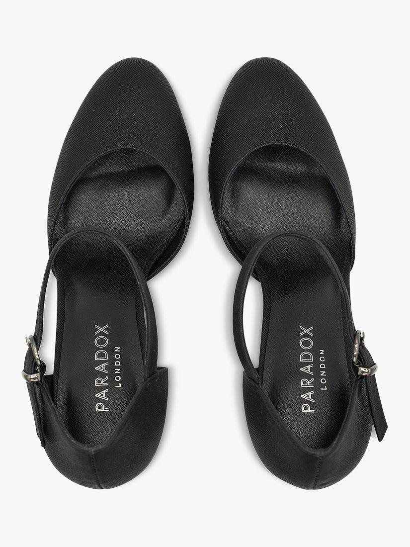 Product image 3 of 5, which shows Paradox London Rory Metallic Platform Open Court Shoes, Black, 3