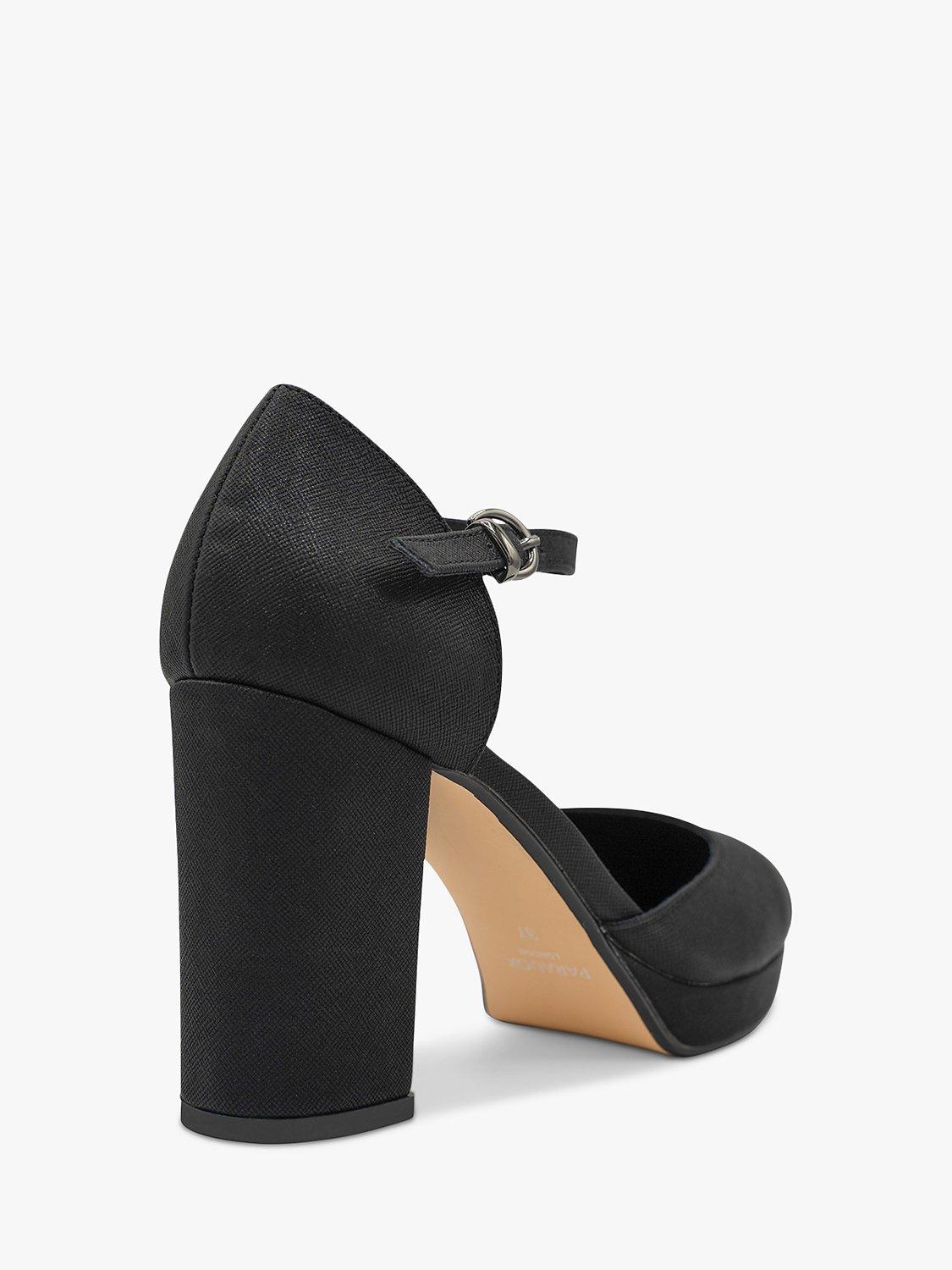 Product image 4 of 5, which shows Paradox London Rory Metallic Platform Open Court Shoes, Black, 3