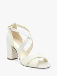 Paradox London Carina Glitter Cross Strap Block Heel Sandals, Ivory