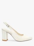 Paradox London Alston Dyeable Satin Block Heel Slingbacks, Ivory