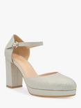 Paradox London Rory Metallic Platform Open Court Shoes, Silver