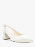 Paradox London Bessy Wide Fit Dyeable Satin Slingback Court Shoes, Ivory