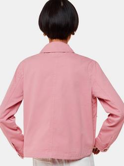 Whistles Marie Short Cotton Jacket - view 2, Dusty Pink