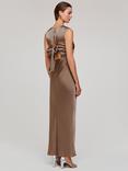 Whistles Cowl Neck Satin Maxi Dress2, Grey