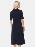 Whistles Petite Rib Knit Midi Dress, Navy