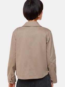 Whistles Marie Short Cotton Jacket - view 2, Taupe