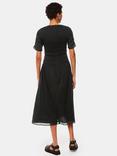 Whistles Petite Avery Smocked Midi Dress, Black