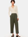 Whistles Bethany Barrel Leg Trousers, Khaki