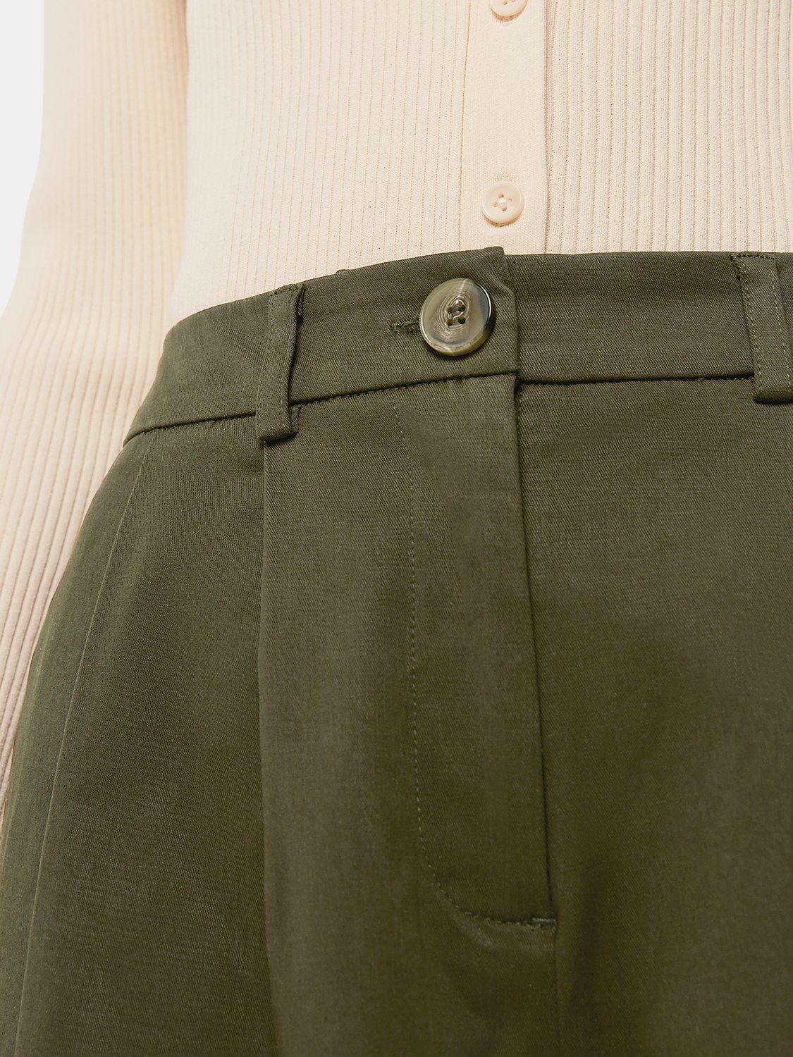 Product image 4 of 5, which shows Whistles Petite Bethany Barrel Leg Trousers, Khaki, 6