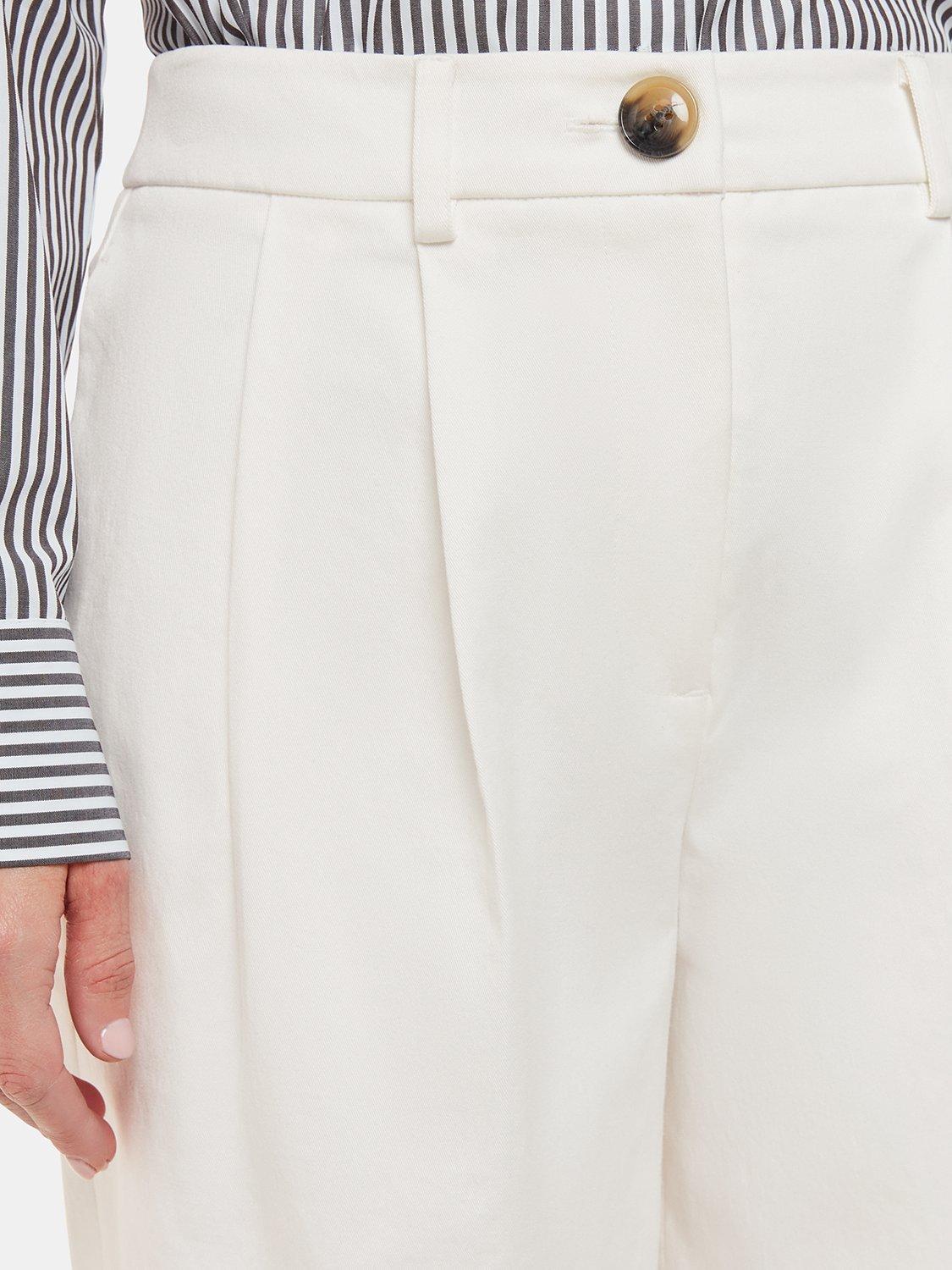 Product image 4 of 5, which shows Whistles Petite Bethany Barrel Leg Trousers, White, 8