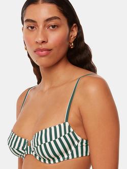 Whistles Striped Bikini Top, Green/White, Green/White