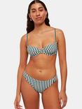 Whistles Striped Bikini Bottoms, Green/White