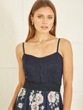 Mela London Lace Bodice Strappy Dress, Navy/Multi, Navy/Multi