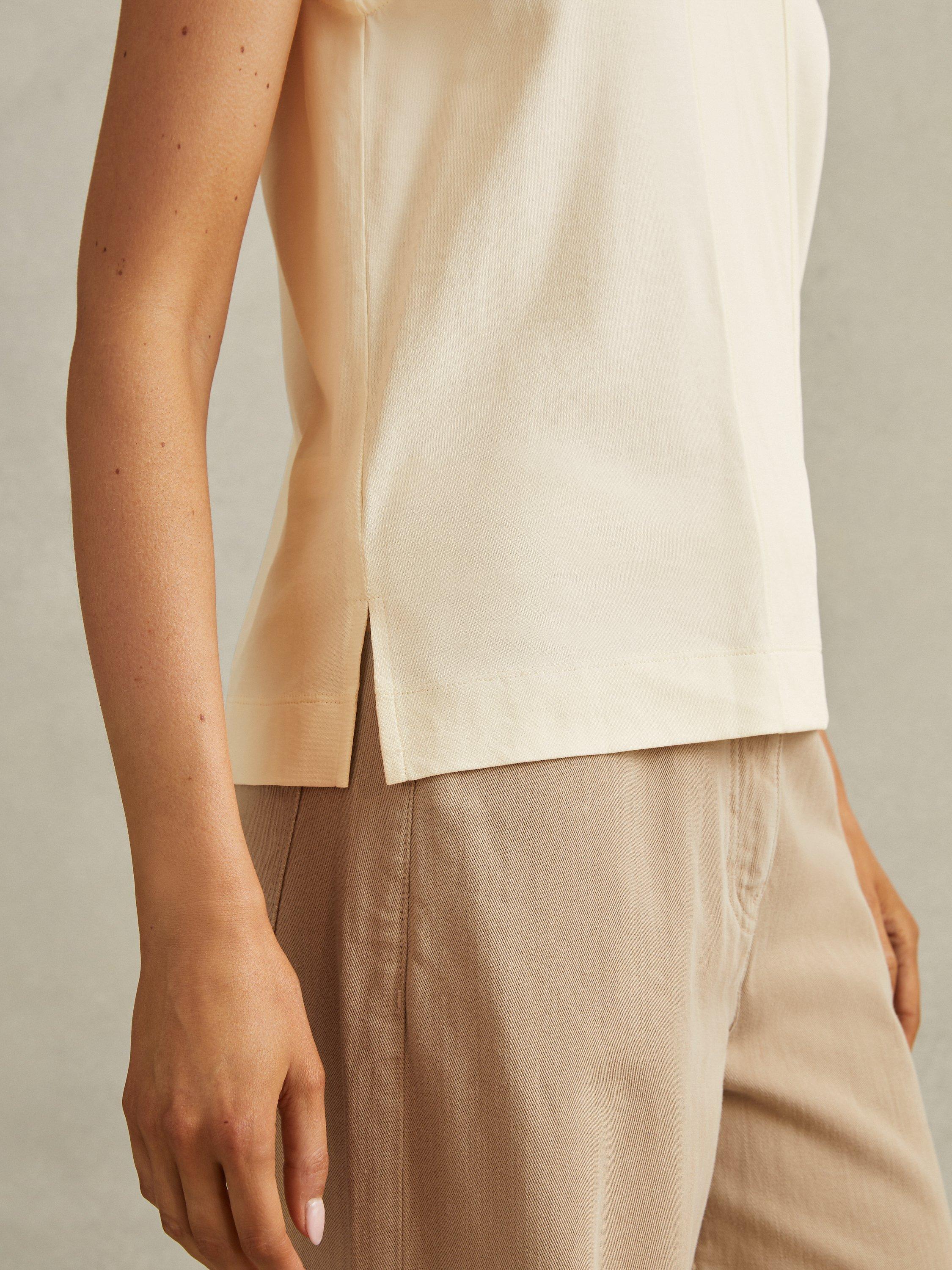 Product image 3 of 5, which shows Reiss Mira V-Neck Sleeveless Top, Ivory, XS