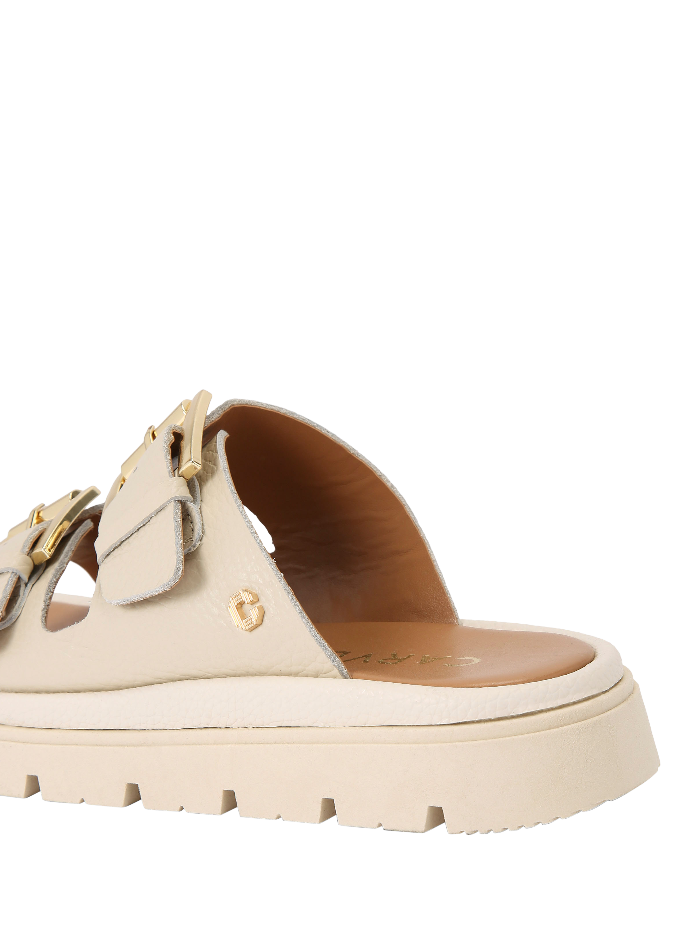 Product image 4 of 5, which shows Carvela Pavilion Leather Double Strap Sandals, Natural Putty, 3