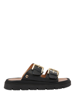 Carvela Pavilion Leather Double Strap Sandals, Black