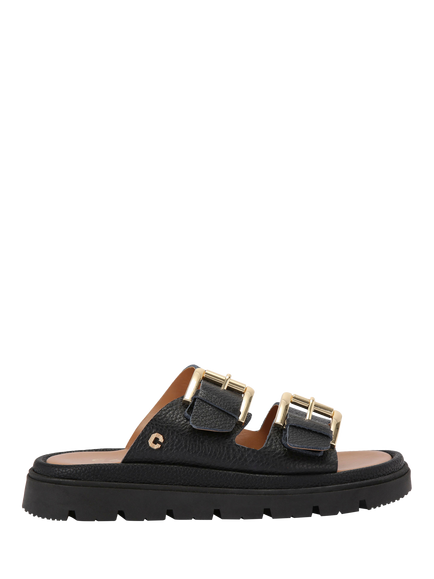 Carvela Pavilion Leather Double Strap Sandals, Black