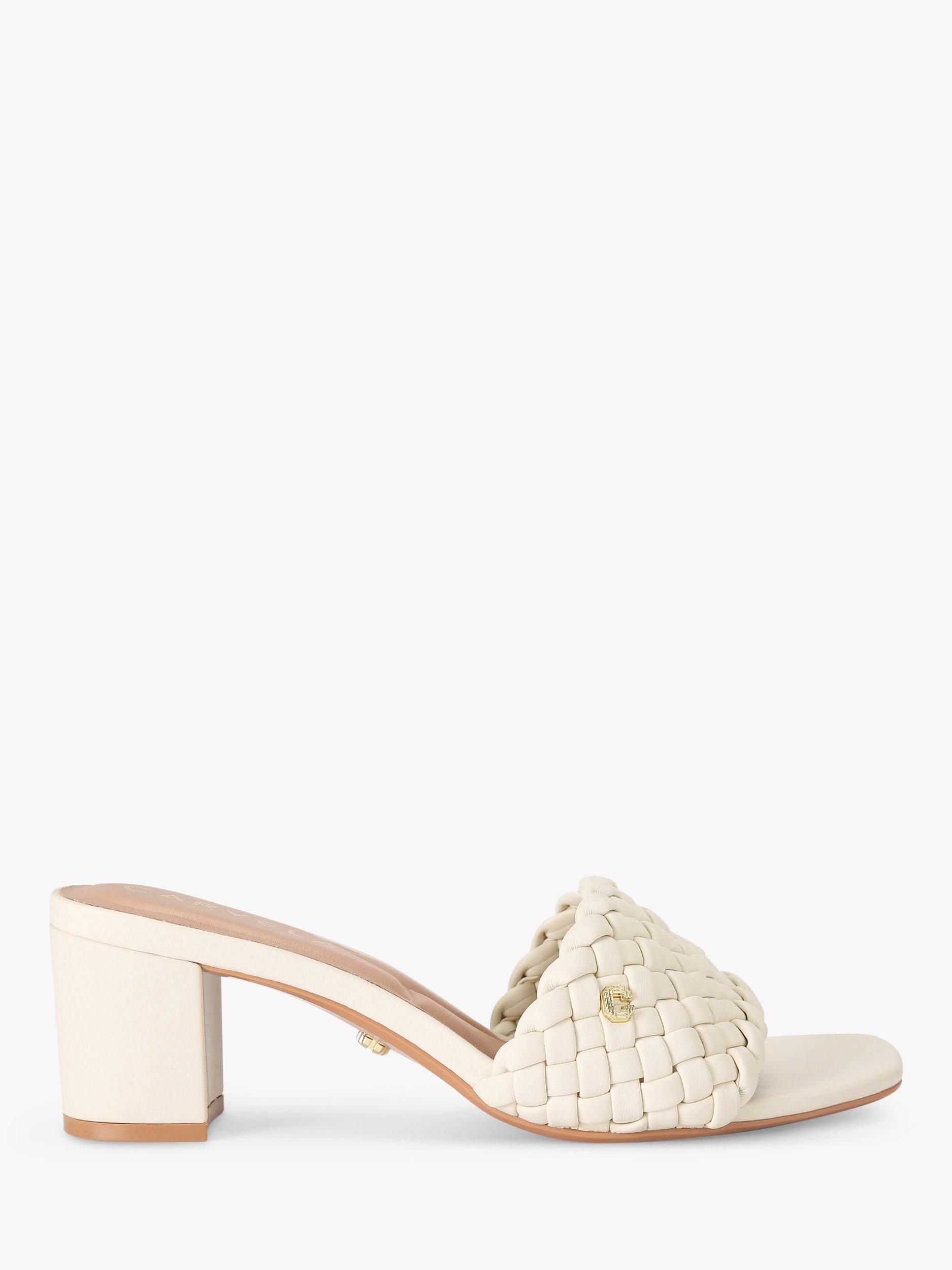 Carvela Lattice Heeled Mules, Natural Putty