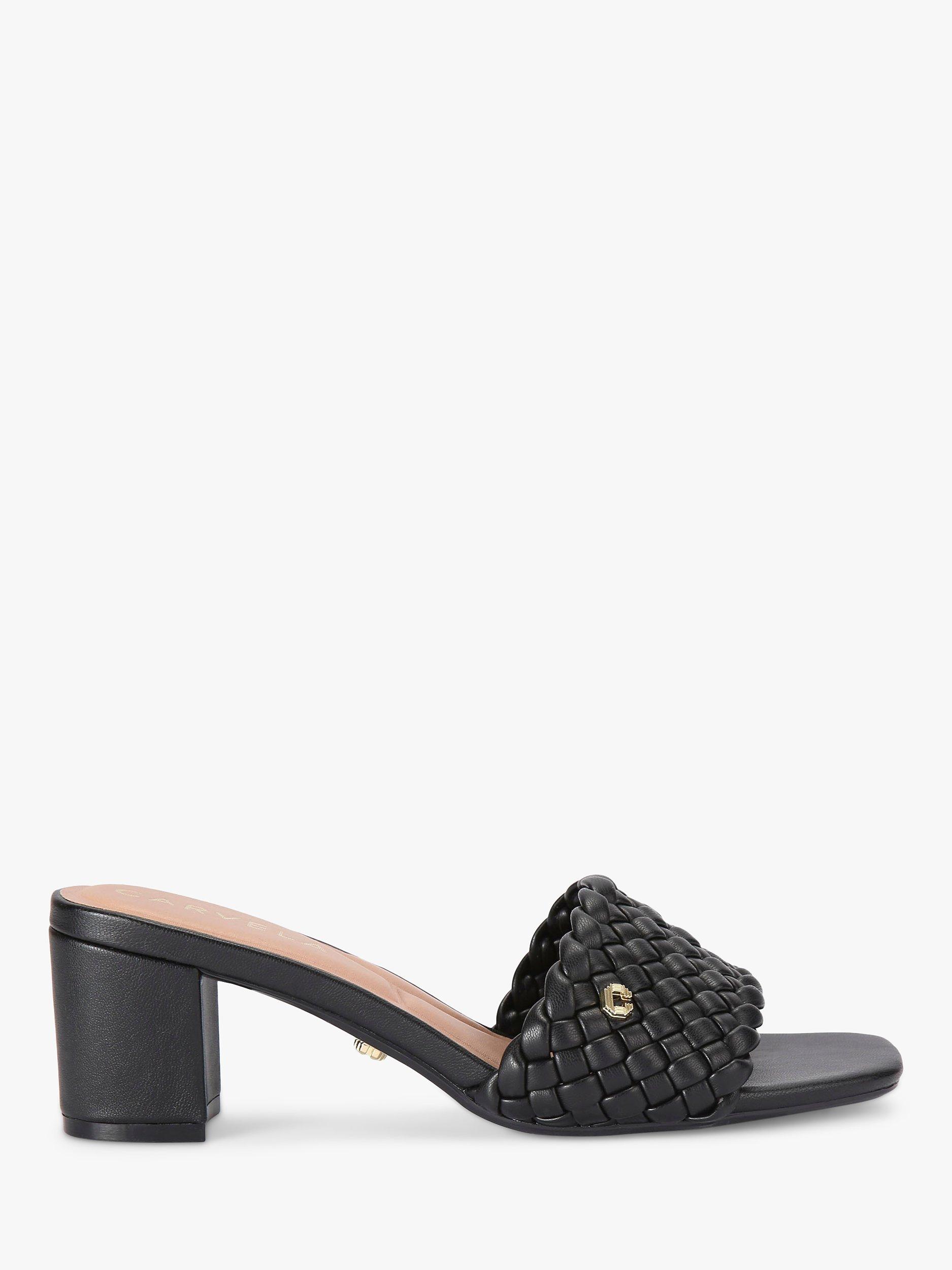 Carvela Lattice Heeled Mules, Black
