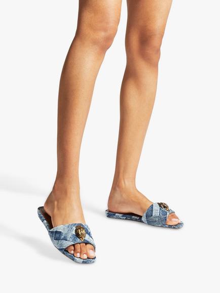 Kurt Geiger London Kensington Sliders, Blue Denim - view 2, Blue Denim