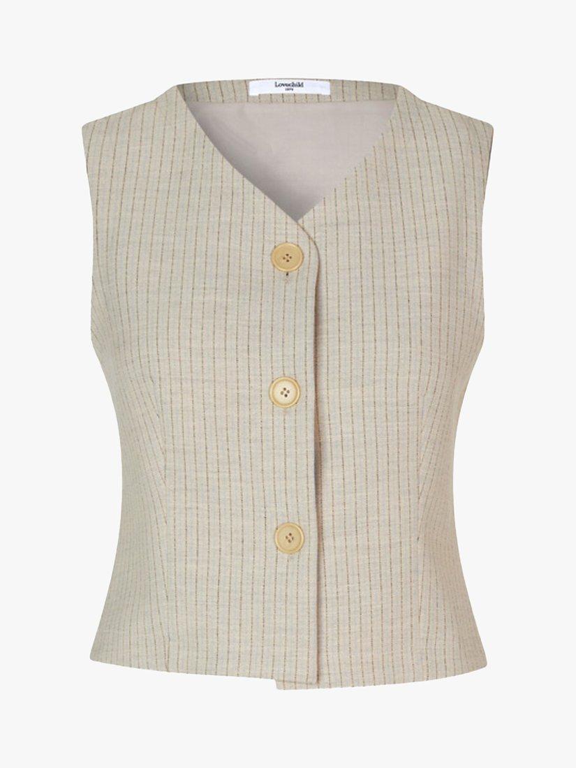Product image 4 of 6, which shows Lovechild 1979 Violet Stripe Waistcoat, Brown, 8