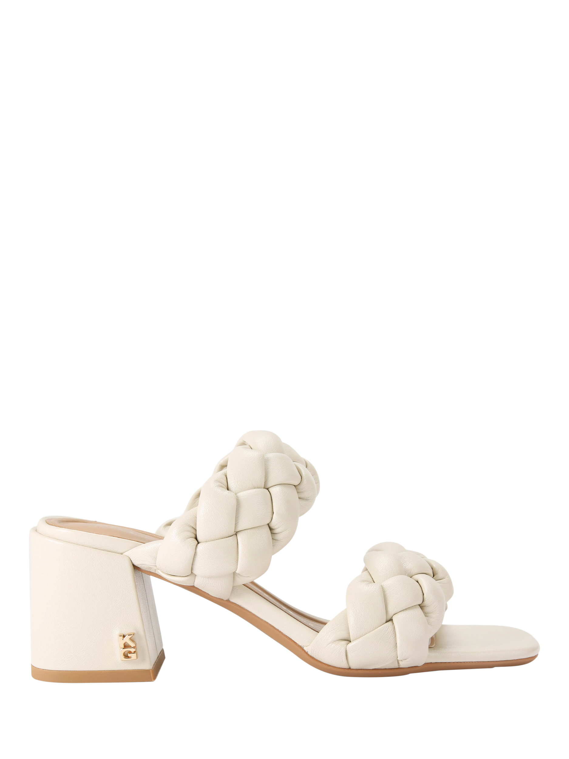 KG Kurt Geiger Raina 2 Braided Strap Block Heel Sandals, Putty