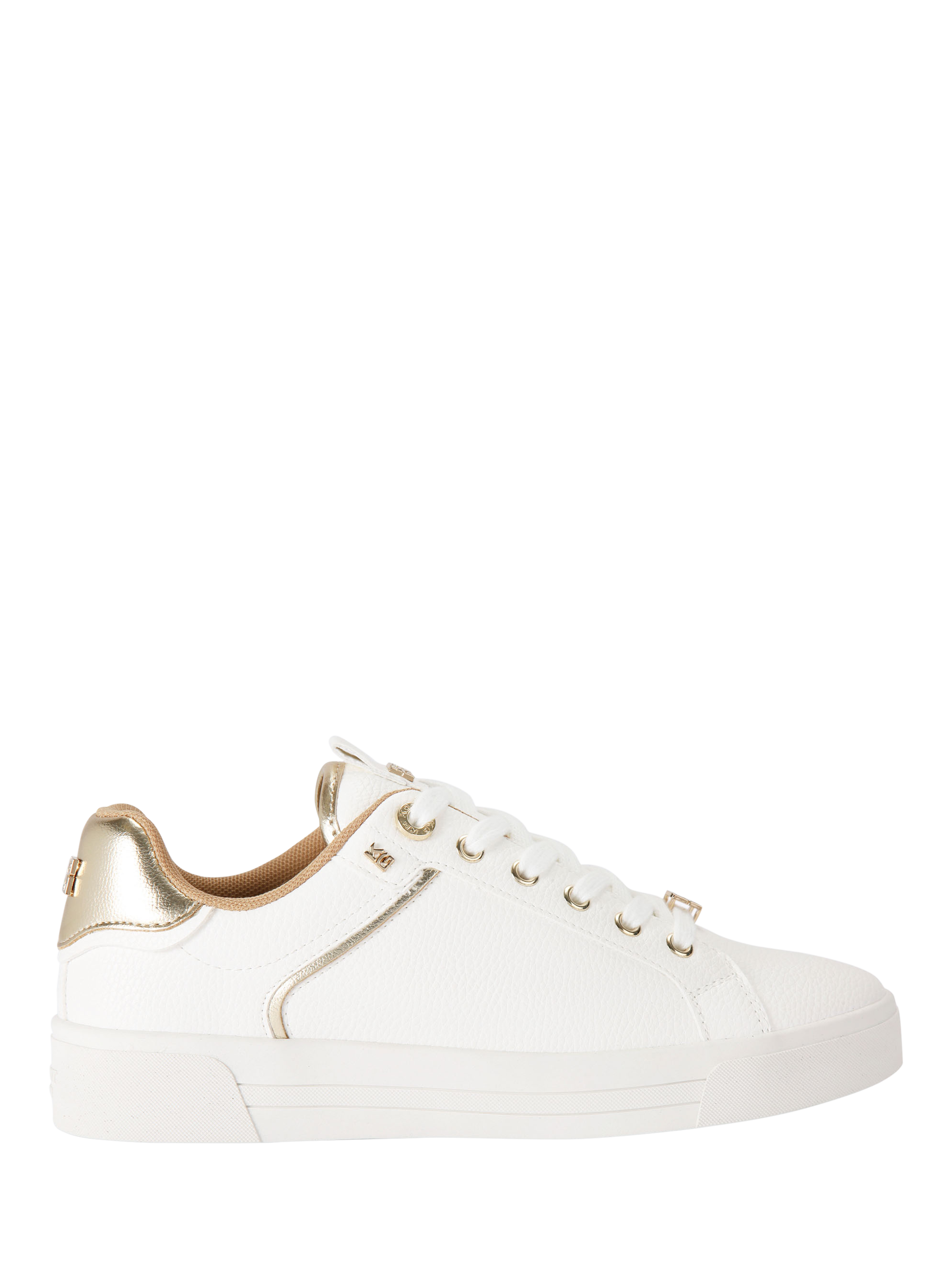 Kurt geiger white and gold trainers hot sale