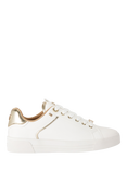 KG Kurt Geiger Lillian Metallic Panel Trainers, White/Gold