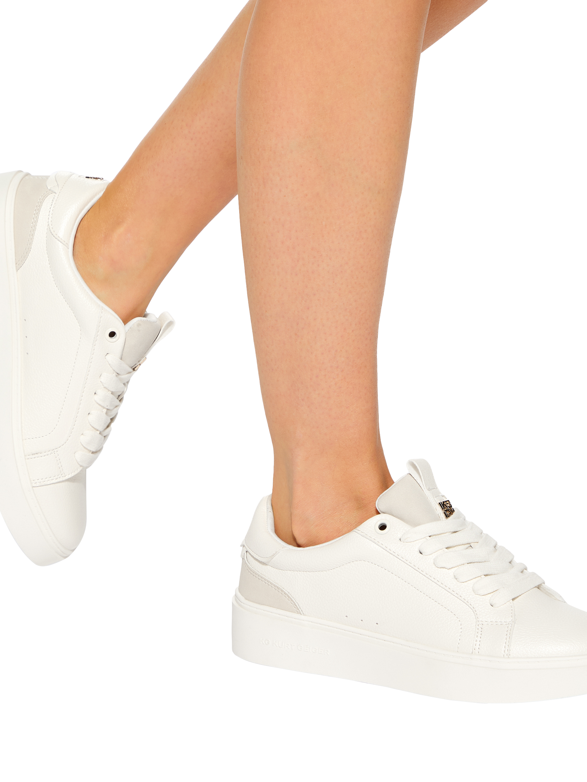 KG Kurt Geiger Lovie Flatform Trainers, White, 3