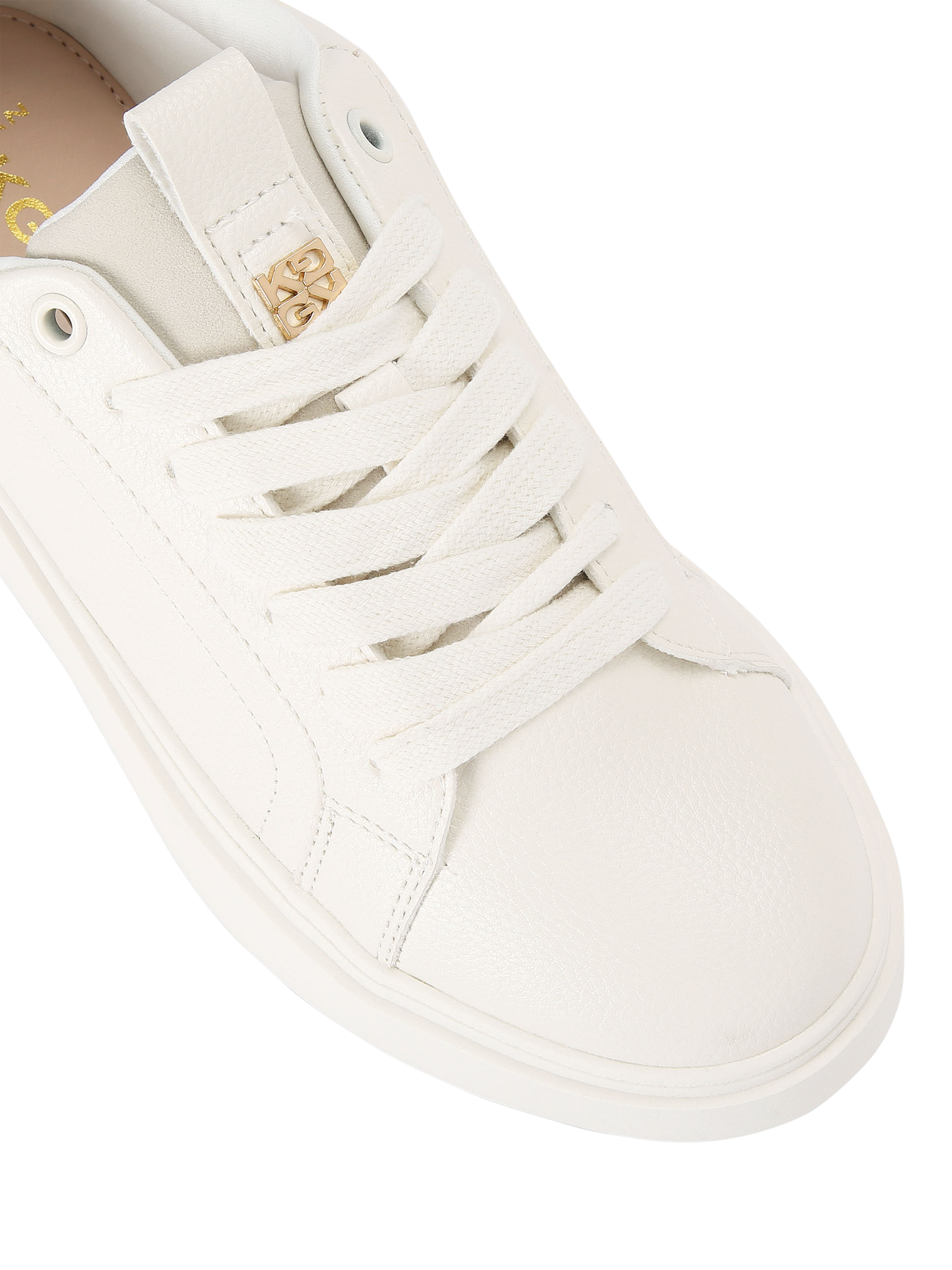 KG Kurt Geiger Lovie Flatform Trainers, White, 3
