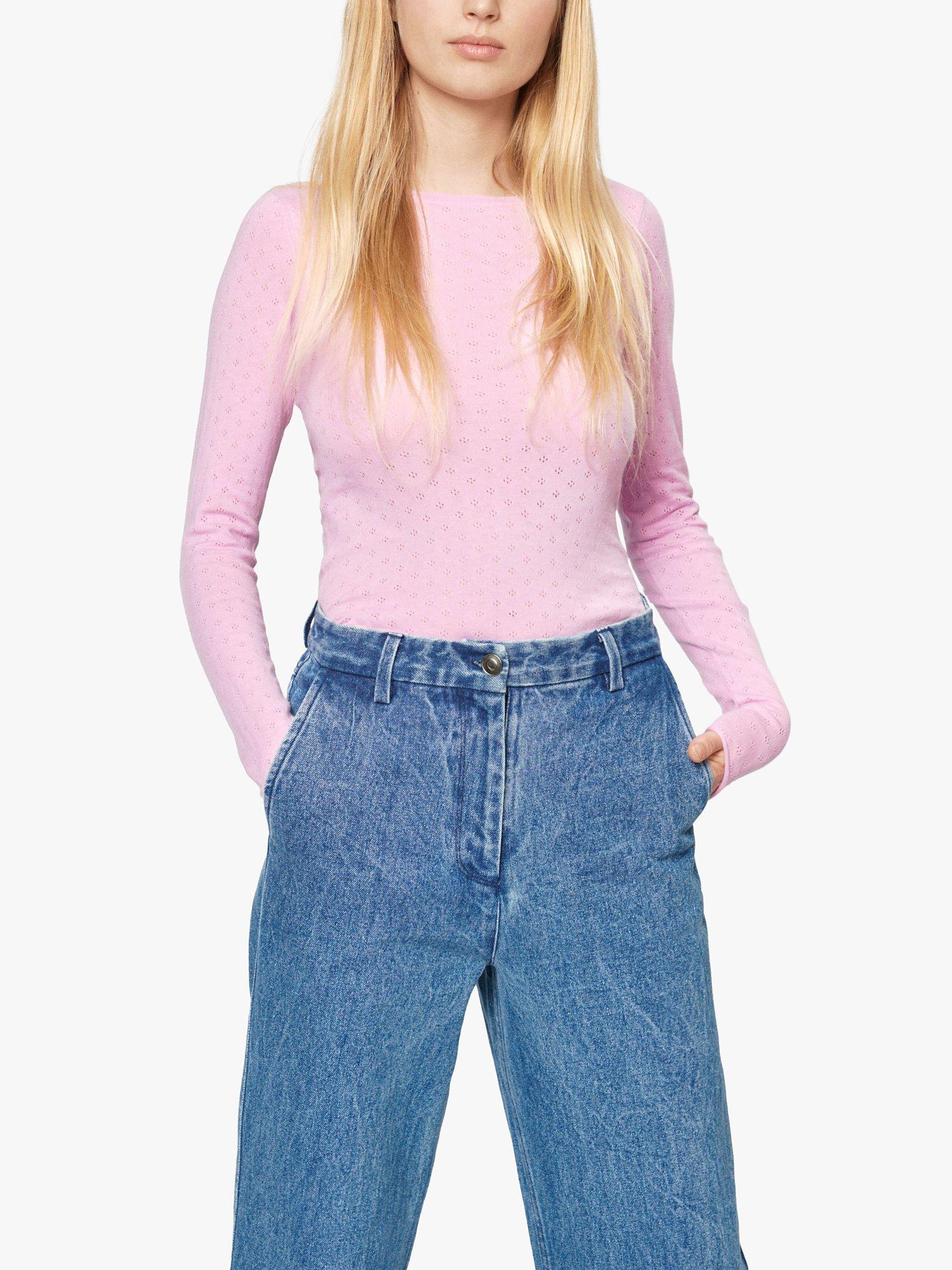 nué notes Magnus Pointelle Stitch Top, Pastel Lavender