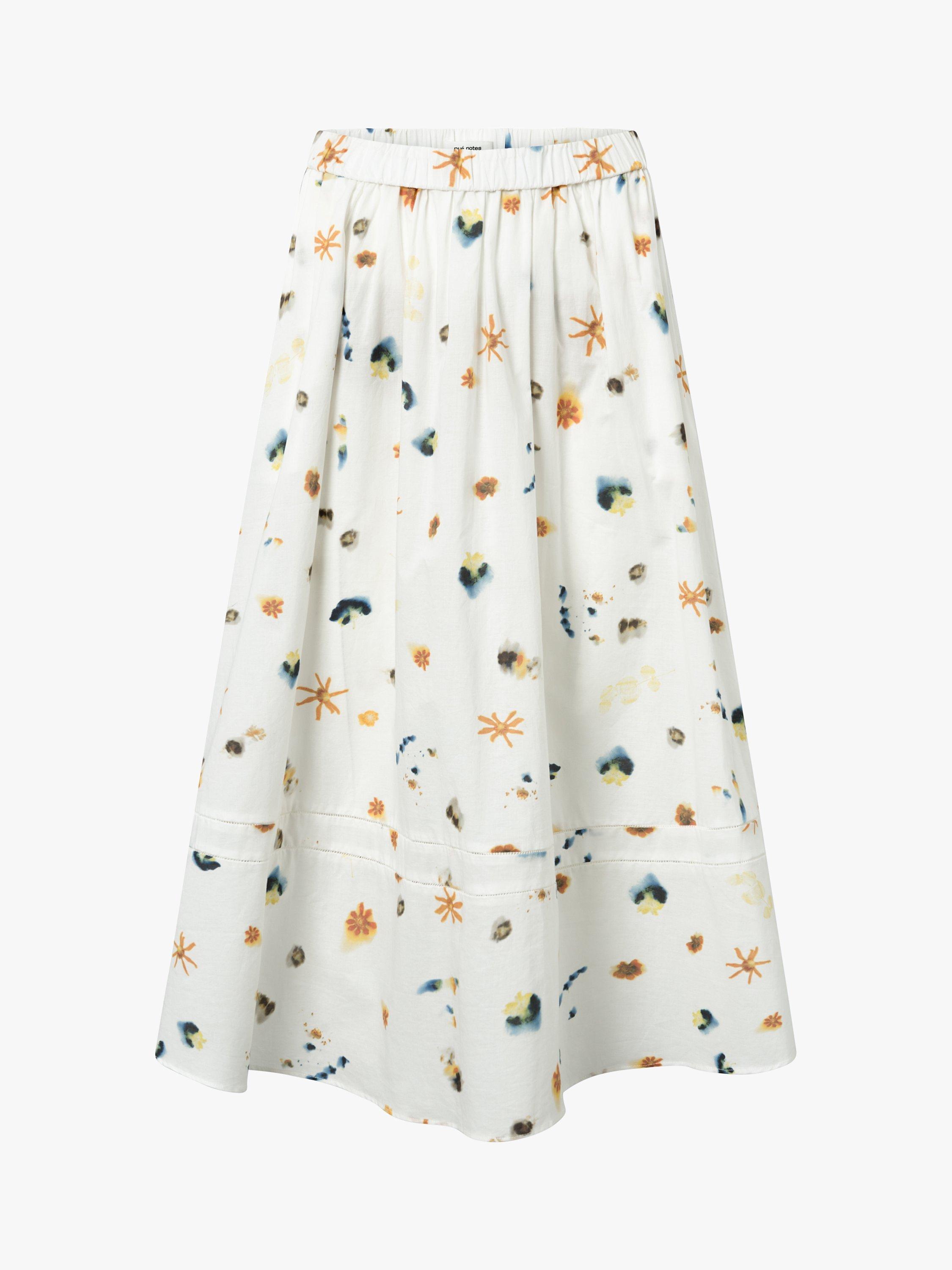 Product image 4 of 6, which shows nué notes Bowie Cotton Midi Skirt, Yellow Cream, 6