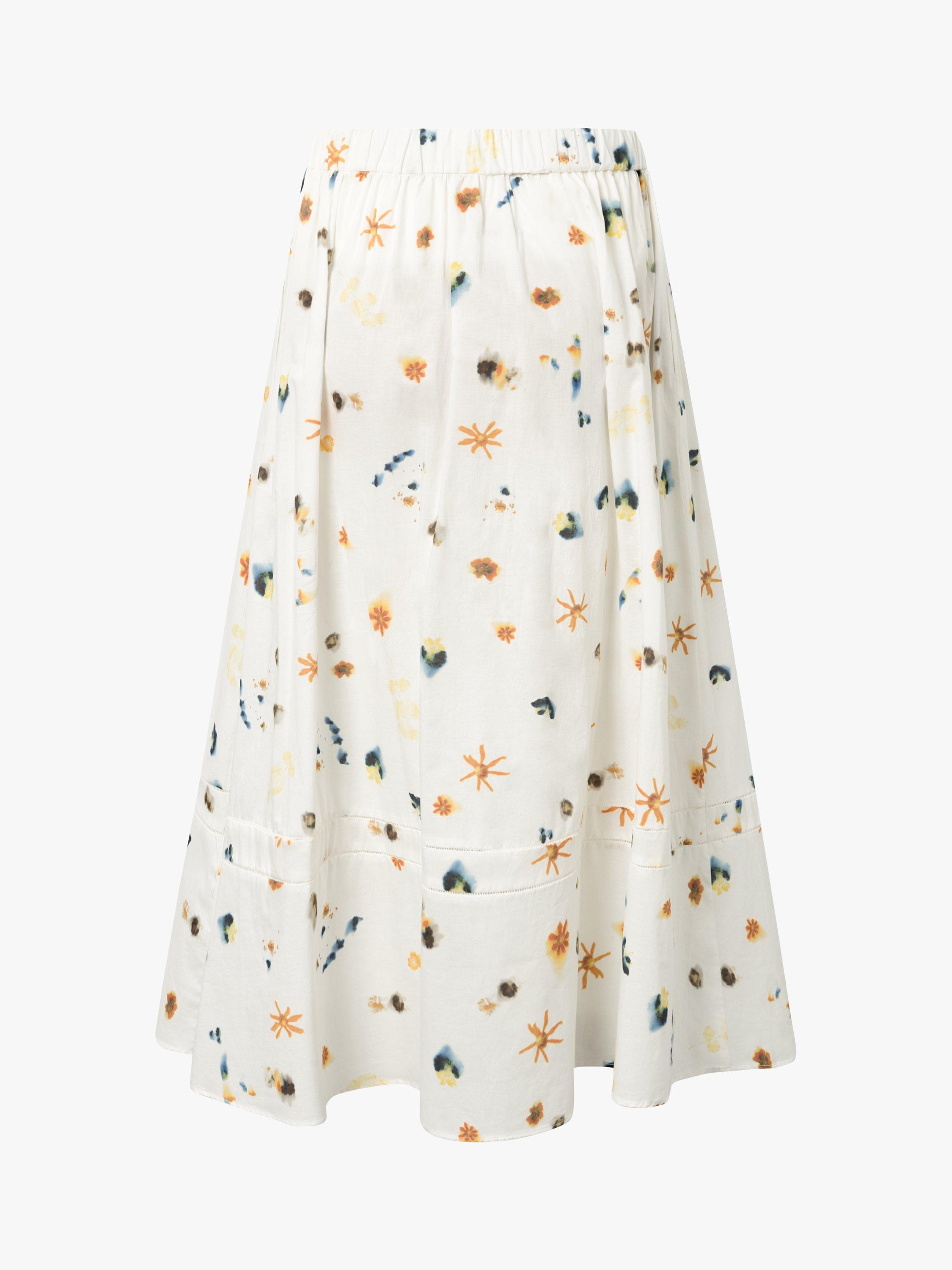 Product image 5 of 6, which shows nué notes Bowie Cotton Midi Skirt, Yellow Cream, 6