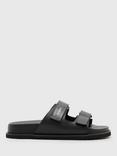 AllSaints Vex Double Strap Leather Sandals, Black