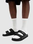 AllSaints Vex Double Strap Leather Sandals, Black