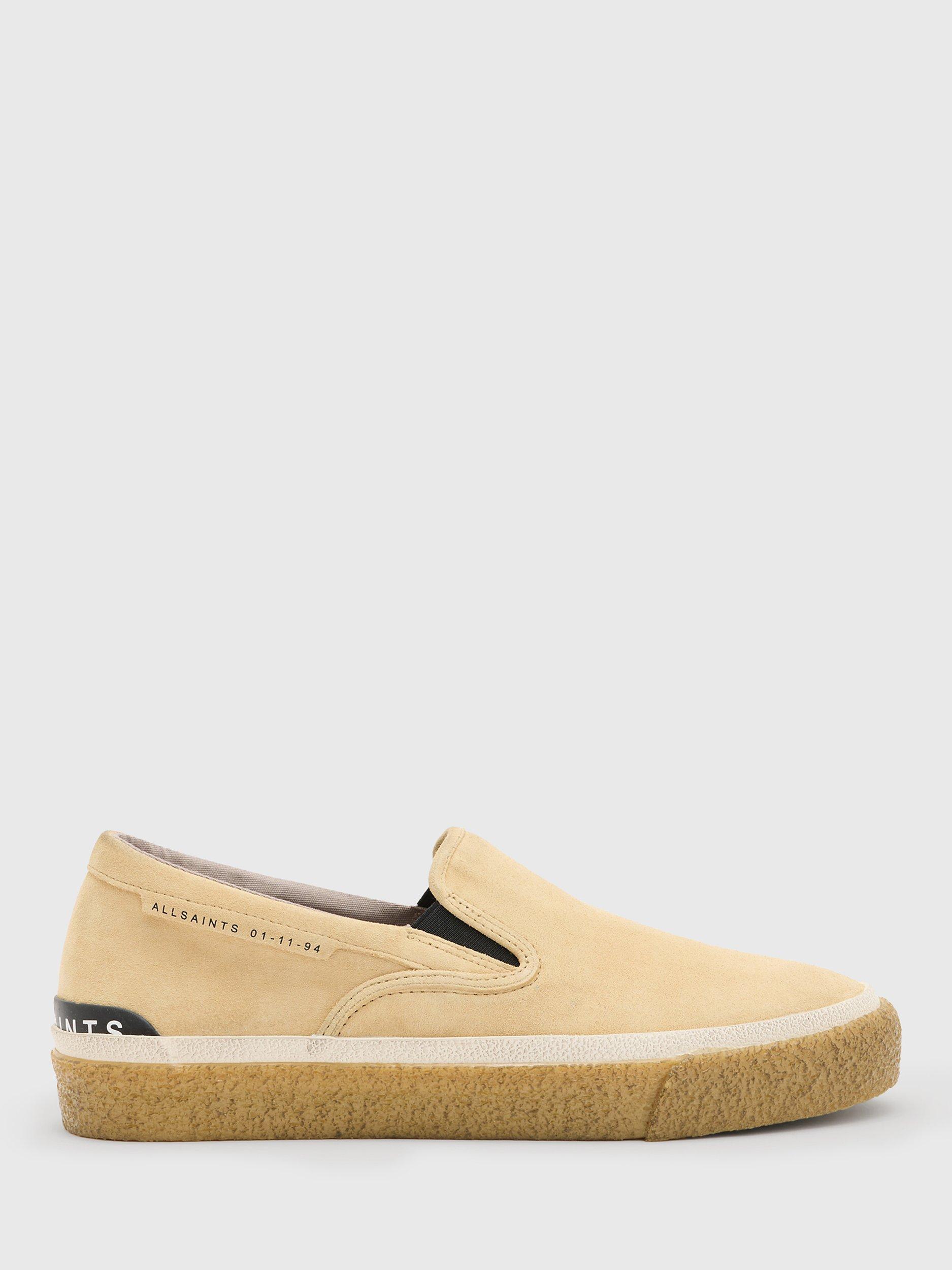 AllSaints Navaho Slip-On Leather Plimsolls, Sand