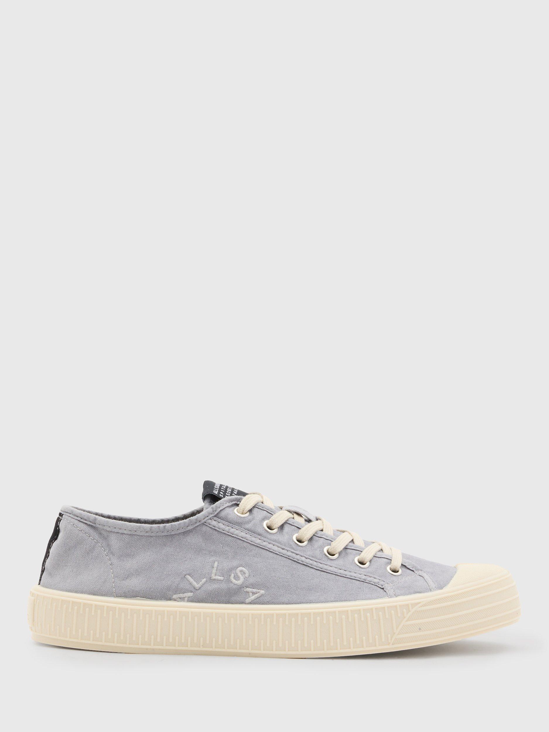 AllSaints Sherman Canvas Low Top Trainers, Grey